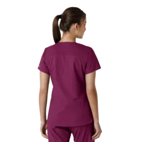 Blusa médica de cuello en V con paneles de punto Force Essentials para mujer