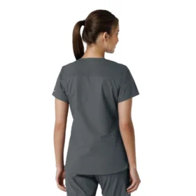 Blusa médica de cuello en V con paneles de punto Force Essentials para mujer