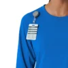 Blusa médica de manguitos largos con cuello redondo Force Cross-Flex para mujer