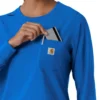 Blusa médica de manguitos largos con cuello redondo Force Cross-Flex para mujer