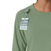 Blusa médica de manguitos largos con cuello redondo Force Cross-Flex para mujer