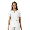 Blusa médica de mujer Force Essentials con cuello en V y paneles de punto en las partes de arriba