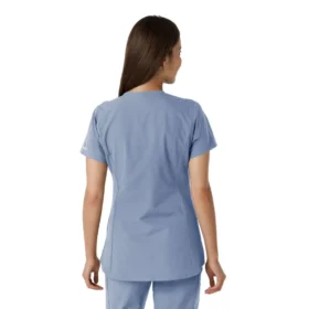Blusa médica de mujer Force Essentials con cuello en V y paneles de punto en las partes de arriba
