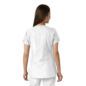 Blusa médica de mujer Force Essentials con cuello en V y paneles de punto en las partes de arriba