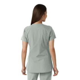 Blusa médica de mujer Force Essentials con cuello en V y paneles de punto en las partes de arriba