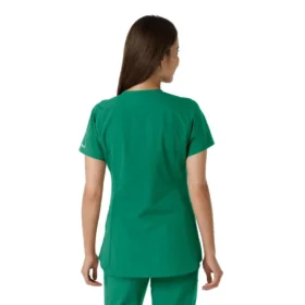 Blusa médica de mujer Force Essentials con cuello en V y paneles de punto en las partes de arriba