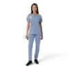 Blusa médica de mujer Force Essentials con cuello en V y paneles de punto en las partes de arriba