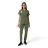 Blusa médica de mujer Force Essentials con cuello en V y paneles de punto en las partes de arriba