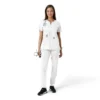 Blusa médica de mujer Force Essentials con cuello en V y paneles de punto en las partes de arriba