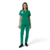 Blusa médica de mujer Force Essentials con cuello en V y paneles de punto en las partes de arriba