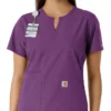 Blusa médica de mujer Force Essentials con cuello en V y paneles de punto en las partes de arriba