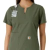 Blusa médica de mujer Force Essentials con cuello en V y paneles de punto en las partes de arriba