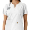 Blusa médica de mujer Force Essentials con cuello en V y paneles de punto en las partes de arriba