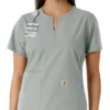 Blusa médica de mujer Force Essentials con cuello en V y paneles de punto en las partes de arriba