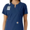 Blusa médica de mujer Force Essentials con cuello en V y paneles de punto en las partes de arriba