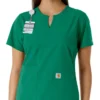 Blusa médica de mujer Force Essentials con cuello en V y paneles de punto en las partes de arriba