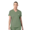 Blusa médica de punto con cuello en V Force Cross-Flex para mujer