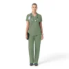 Blusa médica de punto con cuello en V Force Cross-Flex para mujer