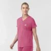 Blusa médica de punto con cuello en V Force Cross-Flex para mujer