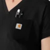 Blusa médica de punto con cuello en V Force Cross-Flex para mujer