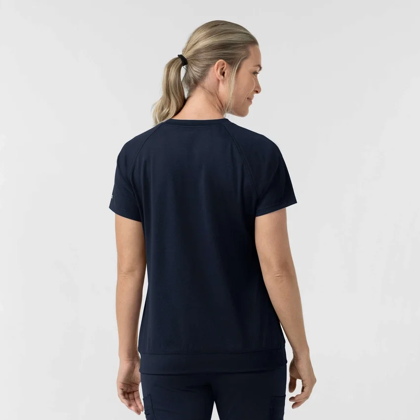 Blusa médica de punto con cuello redondo Force Cross-Flex para mujer