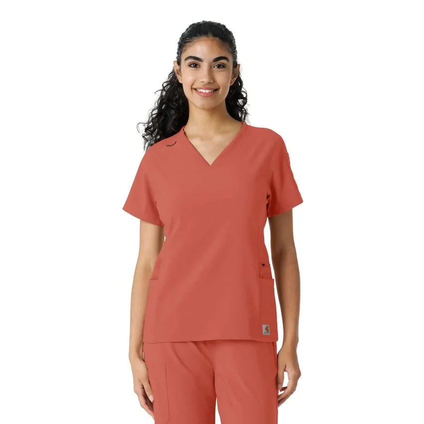 Blusa médica Force Cross-Flex con paneles de punto para mujer