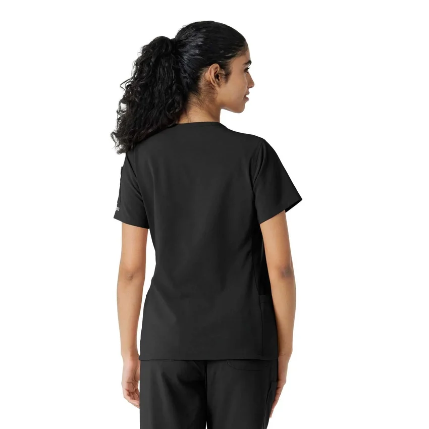 Blusa médica Force Cross-Flex con paneles de punto para mujer