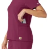 Blusa médica Force Cross-Flex con paneles de punto para mujer