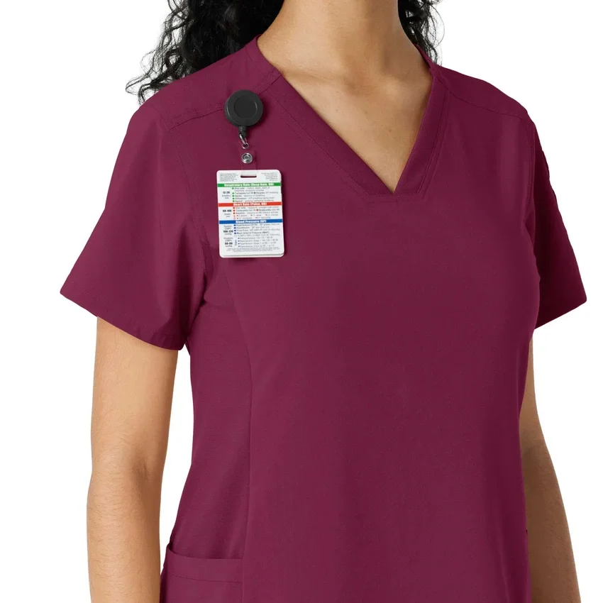Blusa médica Force Cross-Flex con paneles de punto para mujer
