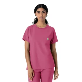 Blusa médica Force Cross-Flex de cuello redondo para mujer