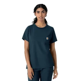 Blusa médica Force Cross-Flex de cuello redondo para mujer