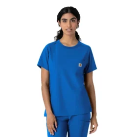 Blusa médica Force Cross-Flex de cuello redondo para mujer