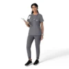 Blusa médica Force Cross-Flex de cuello redondo para mujer