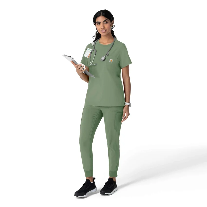 Blusa médica Force Cross-Flex de cuello redondo para mujer