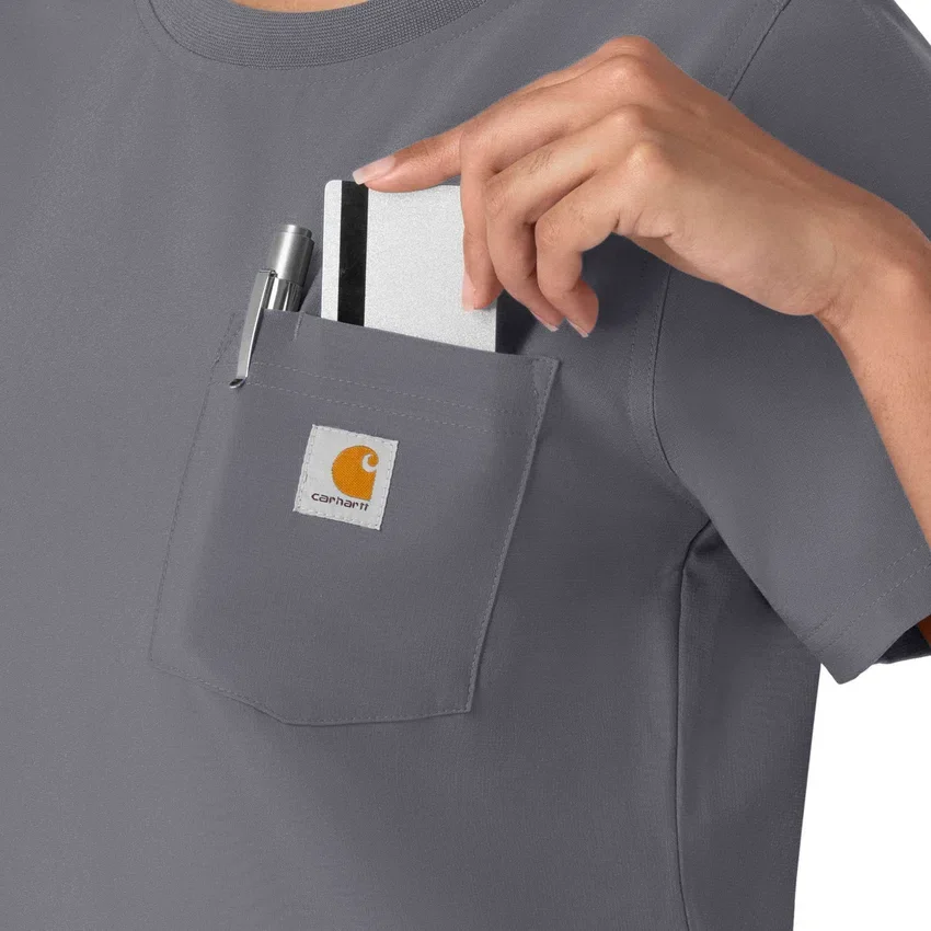 Blusa médica Force Cross-Flex de cuello redondo para mujer