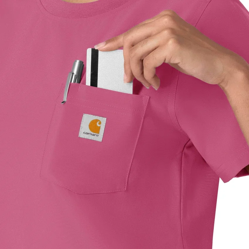 Blusa médica Force Cross-Flex de cuello redondo para mujer