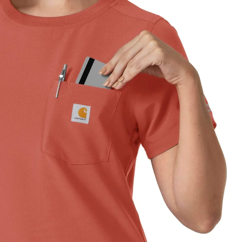 Blusa médica Force Cross-Flex de cuello redondo para mujer