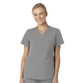 Blusa médica Force Essentials con cuello en V para mujer