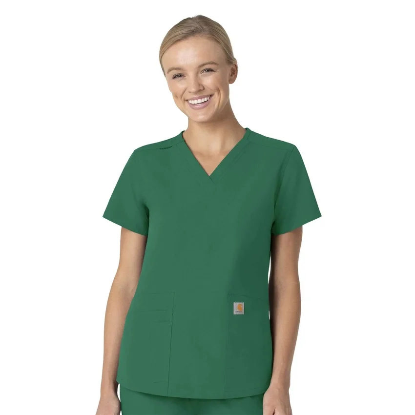 Blusa médica Force Essentials con cuello en V para mujer