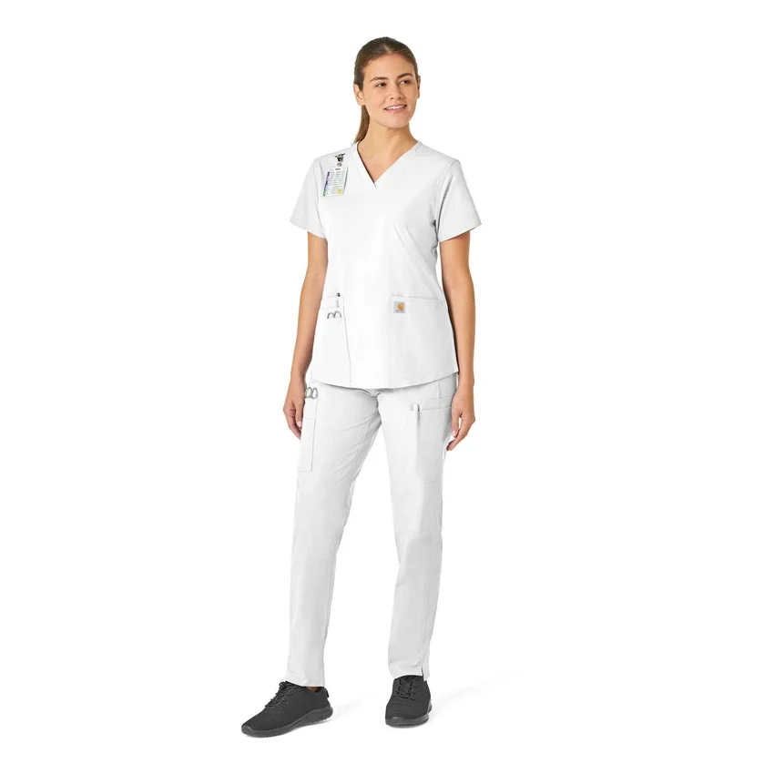 Blusa médica Force Essentials con cuello en V para mujer