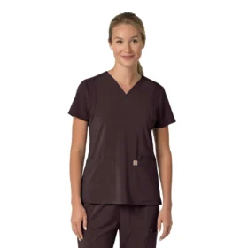 Blusa médica para mujer Force Cross-Flex con cuello en V y paneles elásticos en la parte de arriba