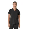 Blusa médica para mujer Force Cross-Flex con cuello en V y paneles elásticos en la parte de arriba