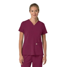Blusa médica para mujer Force Cross-Flex con cuello en V y paneles elásticos en la parte de arriba