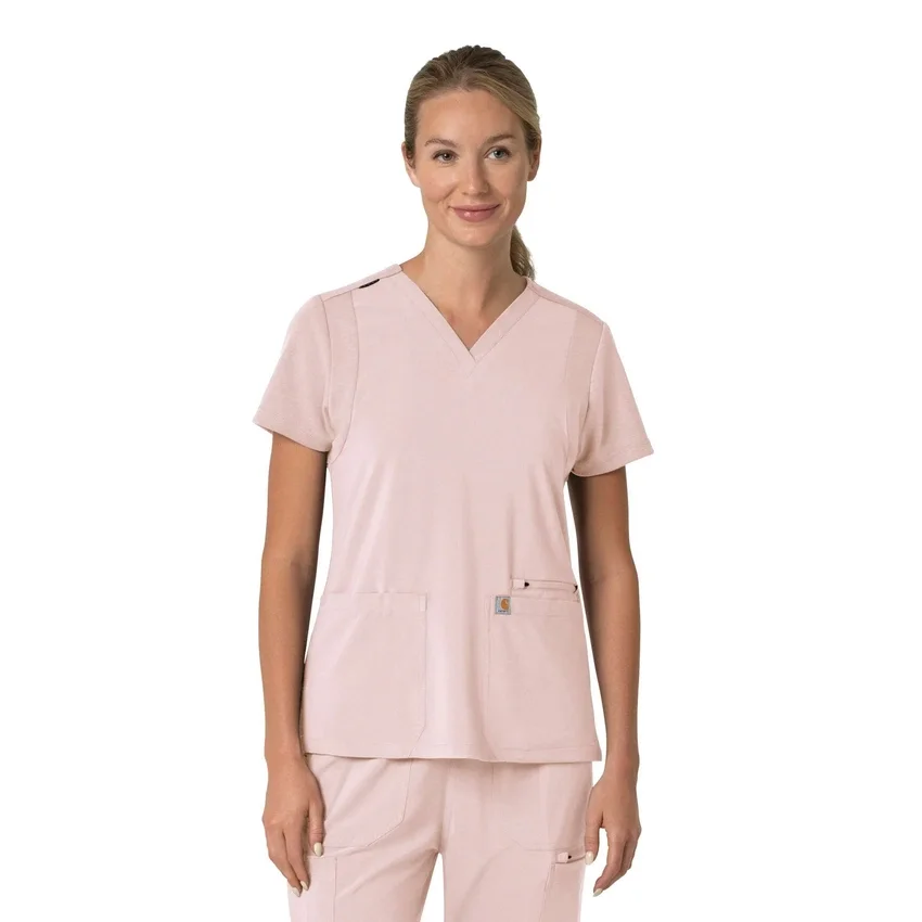 Blusa médica para mujer Force Cross-Flex con cuello en V y paneles elásticos en la parte de arriba