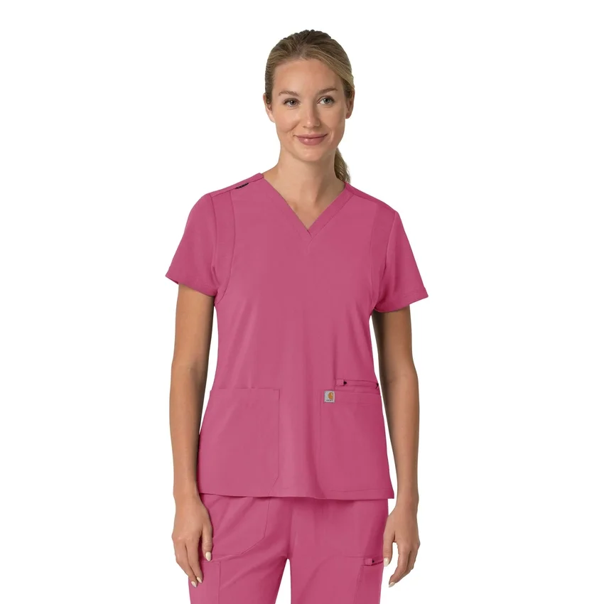 Blusa médica para mujer Force Cross-Flex con cuello en V y paneles elásticos en la parte de arriba