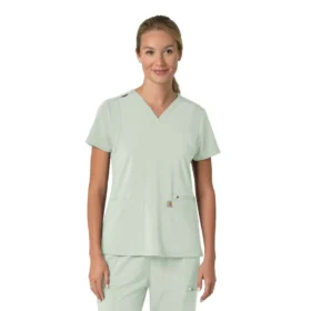 Blusa médica para mujer Force Cross-Flex con cuello en V y paneles elásticos en la parte de arriba