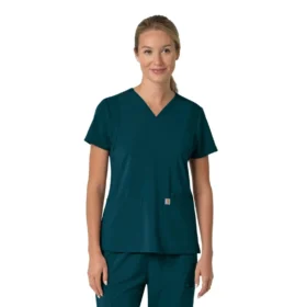 Blusa médica para mujer Force Cross-Flex con cuello en V y paneles elásticos en la parte de arriba