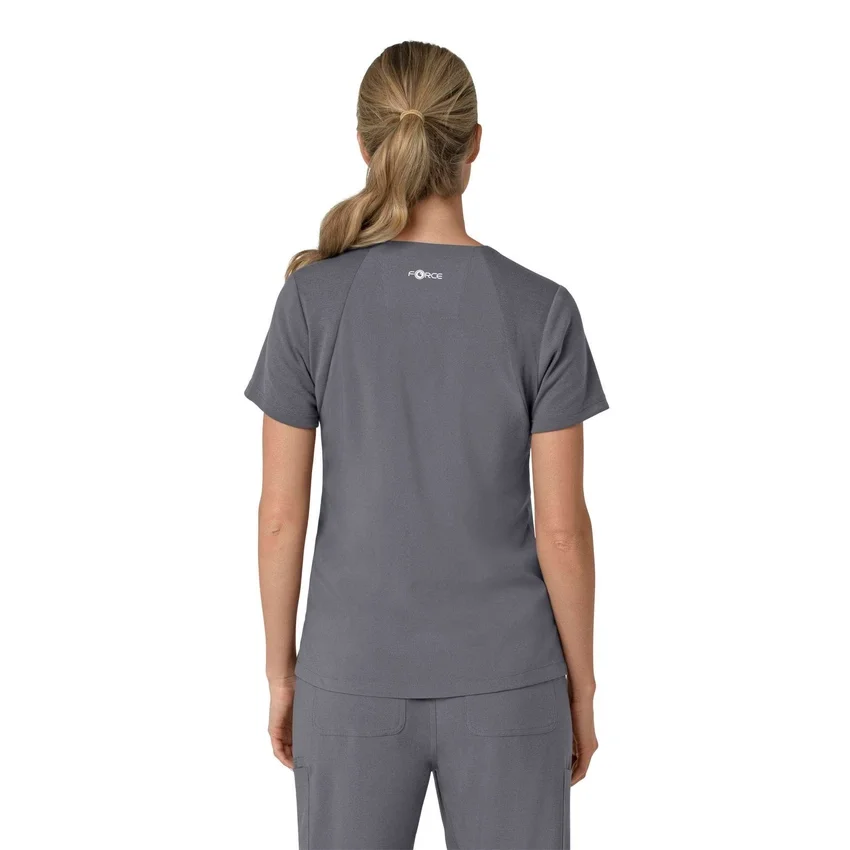 Blusa médica para mujer Force Cross-Flex con cuello en V y paneles elásticos en la parte de arriba