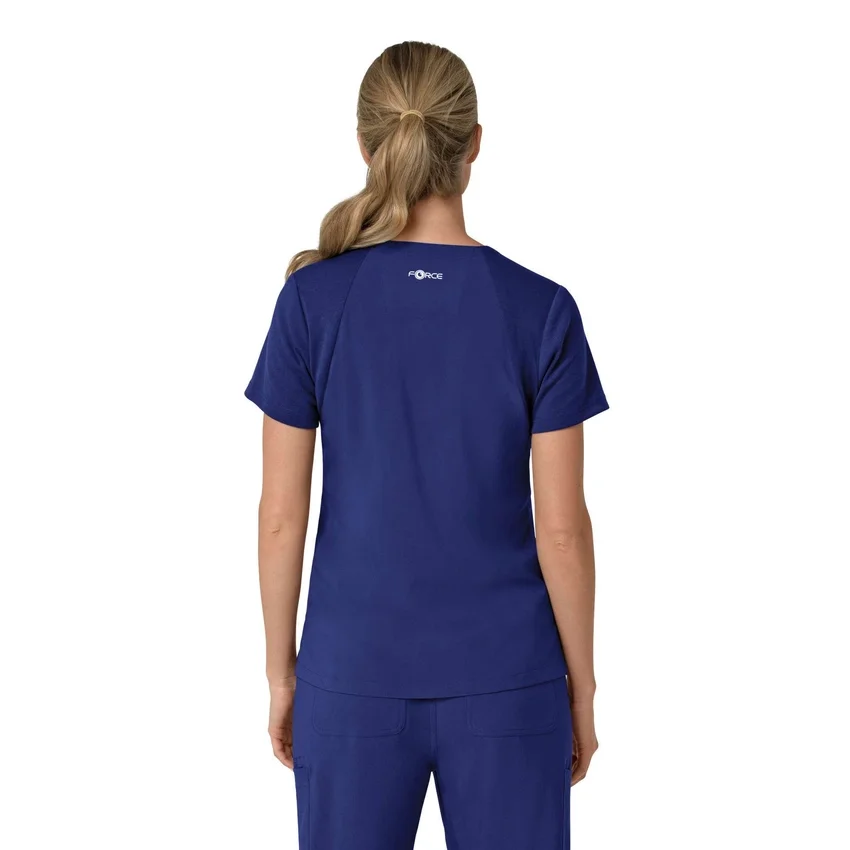 Blusa médica para mujer Force Cross-Flex con cuello en V y paneles elásticos en la parte de arriba