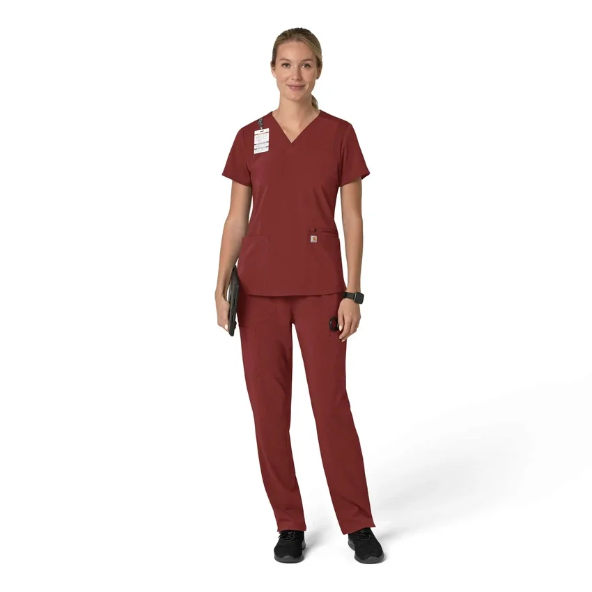 Blusa médica para mujer Force Cross-Flex con cuello en V y paneles elásticos en la parte de arriba